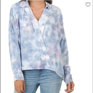 NWT Young Fabulous & Broke Soho Tie Dye Surplice Star Gazer Wrap Blouse